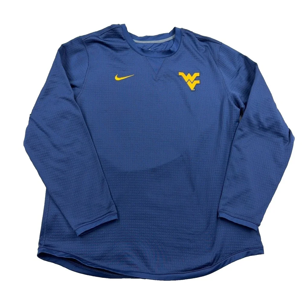 West Virginia Mountaineers Sweatshirt Men XL Nike Crewneck WVU Micro Fleece Tech